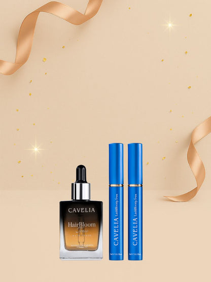 CAVELIA Treatment Pack (1 Hair Tonic + 2 Eyelash)