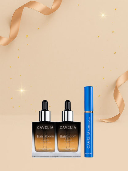 CAVELIA Treatment Pack (2 Hair Tonic + 1 Eyelash)