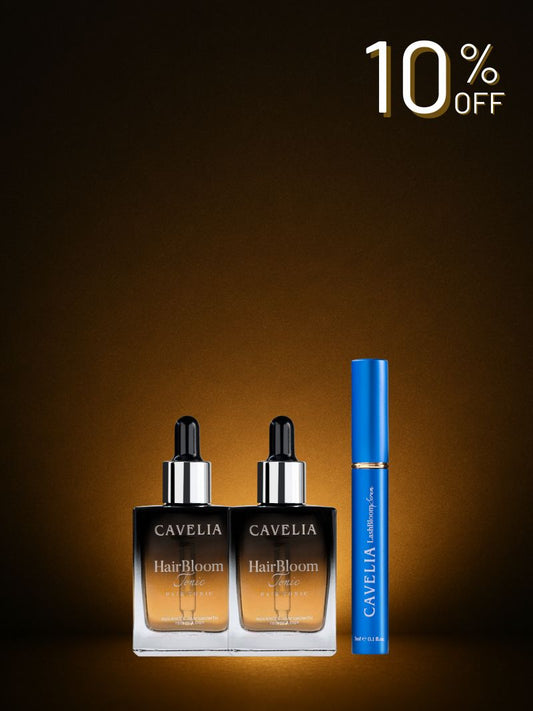 CAVELIA Treatment Pack (2 Hair Tonic + 1 Eyelash)