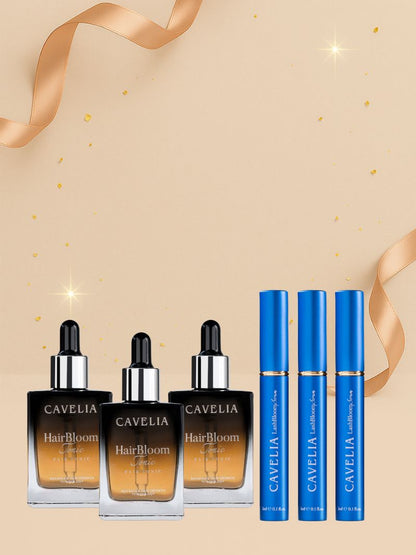 CAVELIA Bundle Pack (3 Hair Tonic + 3 Eyelash)