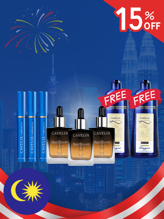 CAVELIA Bundle Pack (3 Hair Tonic + 3 Eyelash)