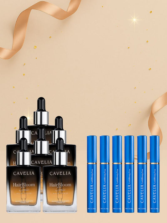 CAVELIA Bundle Pack (6 Hair Tonic + 6 Eyelash)