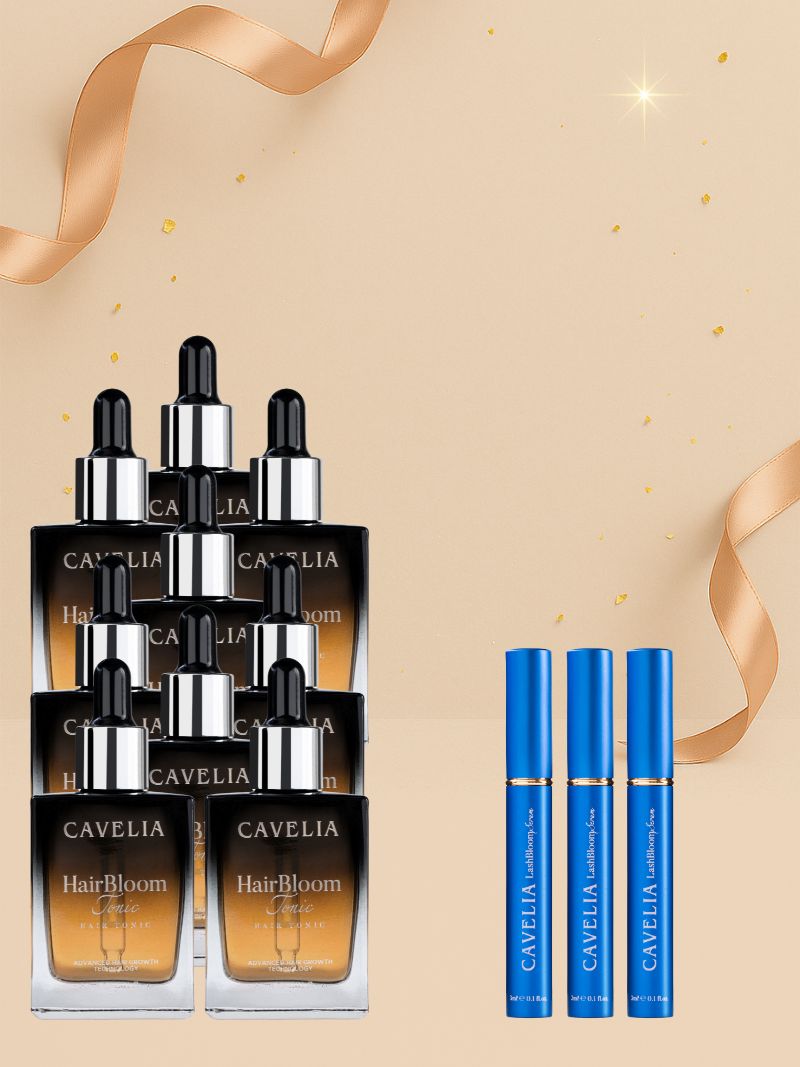 CAVELIA Bundle Pack (9 Hair Tonic + 3 Eyelash)