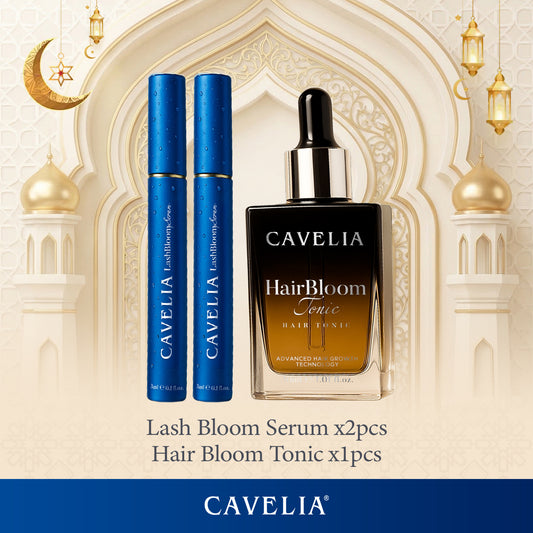 CAVELIA Treatment Pack (1 Hair Tonic + 2 Eyelash)