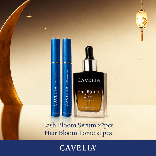 CAVELIA Treatment Pack (1 Hair Tonic + 2 Eyelash)