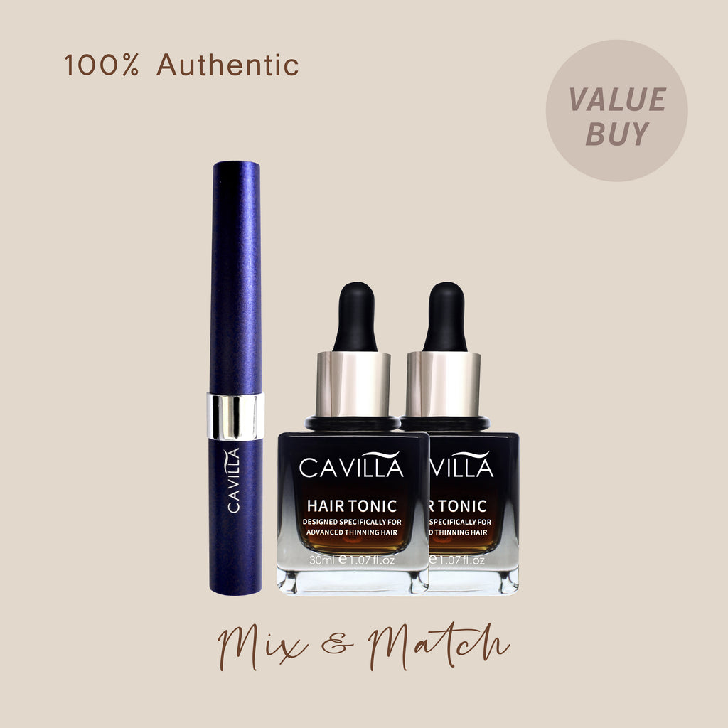 Cavilla Mix & Match Sets <br>(1 Eyelash + 2 Hair Tonic)